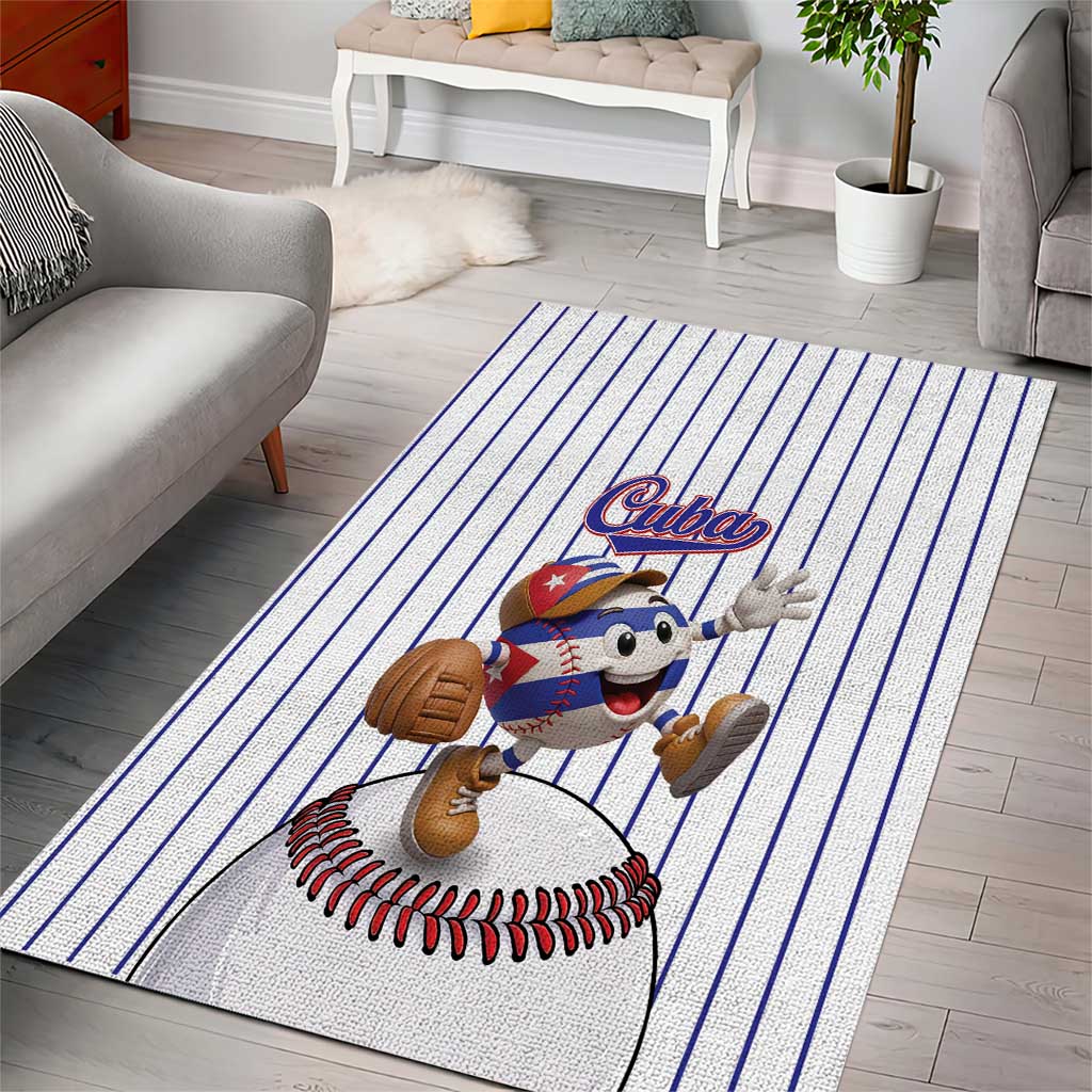 Cuba Baseball Area Rug Cuban Flag Mascot Design