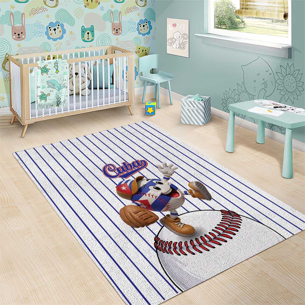 Cuba Baseball Area Rug Cuban Flag Mascot Design