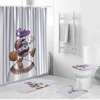 Cuba Baseball Bathroom Set Cuban Flag Mascot Design