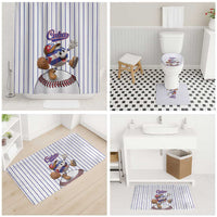 Cuba Baseball Bathroom Set Cuban Flag Mascot Design