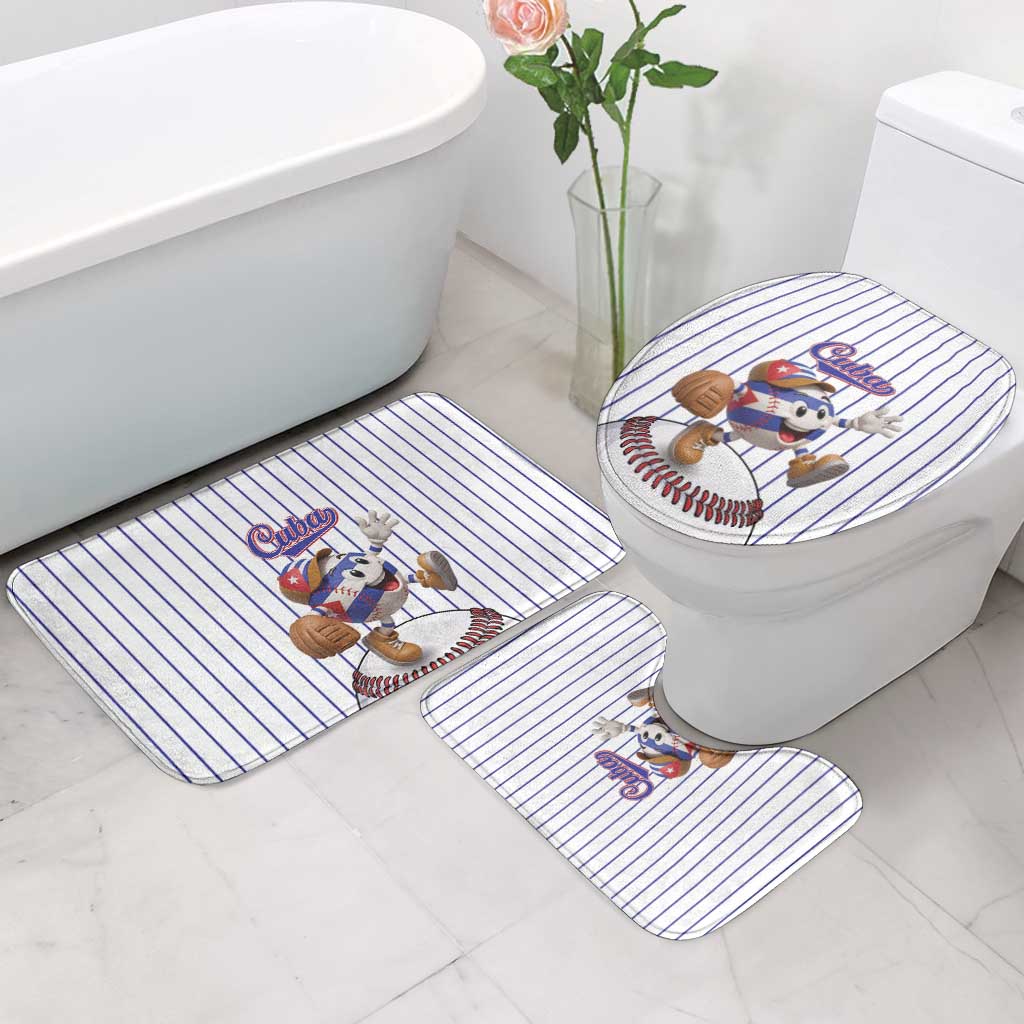 Cuba Baseball Bathroom Set Cuban Flag Mascot Design