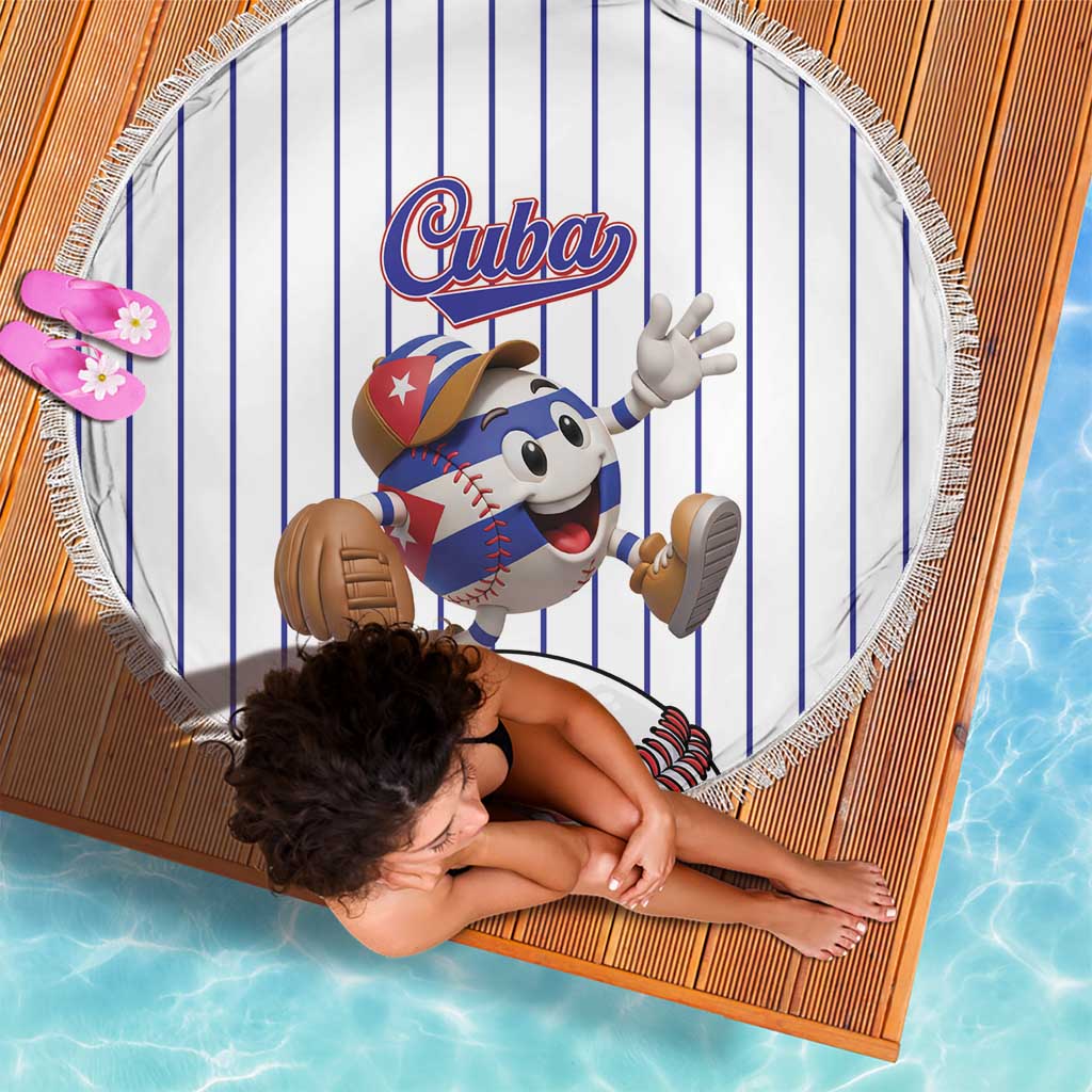 Cuba Baseball Beach Blanket Cuban Flag Mascot Design
