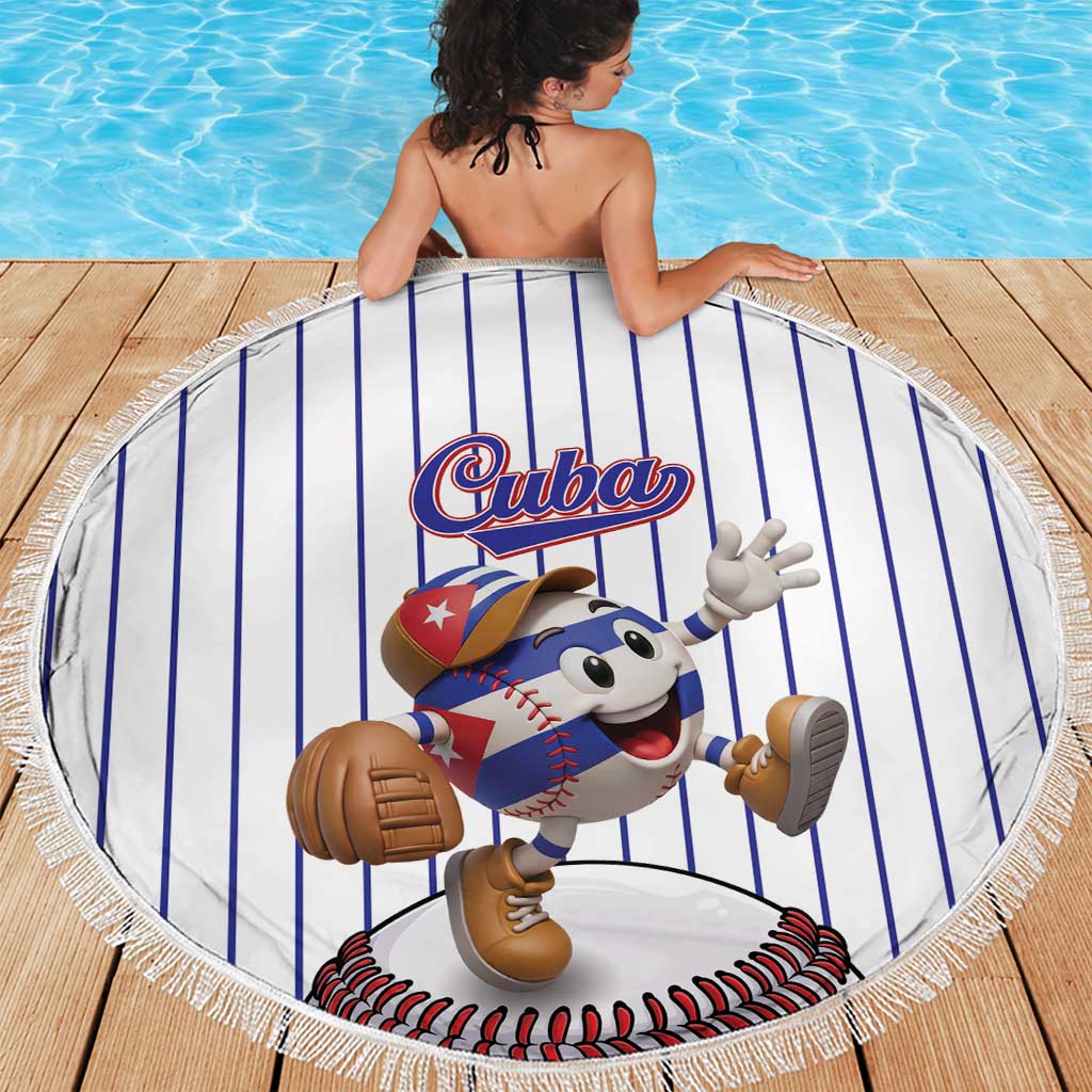 Cuba Baseball Beach Blanket Cuban Flag Mascot Design