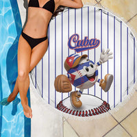 Cuba Baseball Beach Blanket Cuban Flag Mascot Design