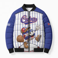 Cuba Baseball Custom Bomber Puffer Jacket Cuban Flag Mascot Design