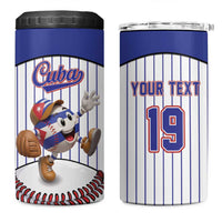 Cuba Baseball Custom 4 in 1 Can Cooler Tumbler Cuban Flag Mascot Design