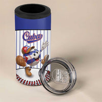 Cuba Baseball Custom 4 in 1 Can Cooler Tumbler Cuban Flag Mascot Design