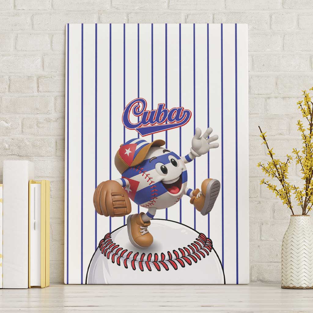Cuba Baseball Canvas Wall Art Cuban Flag Mascot Design