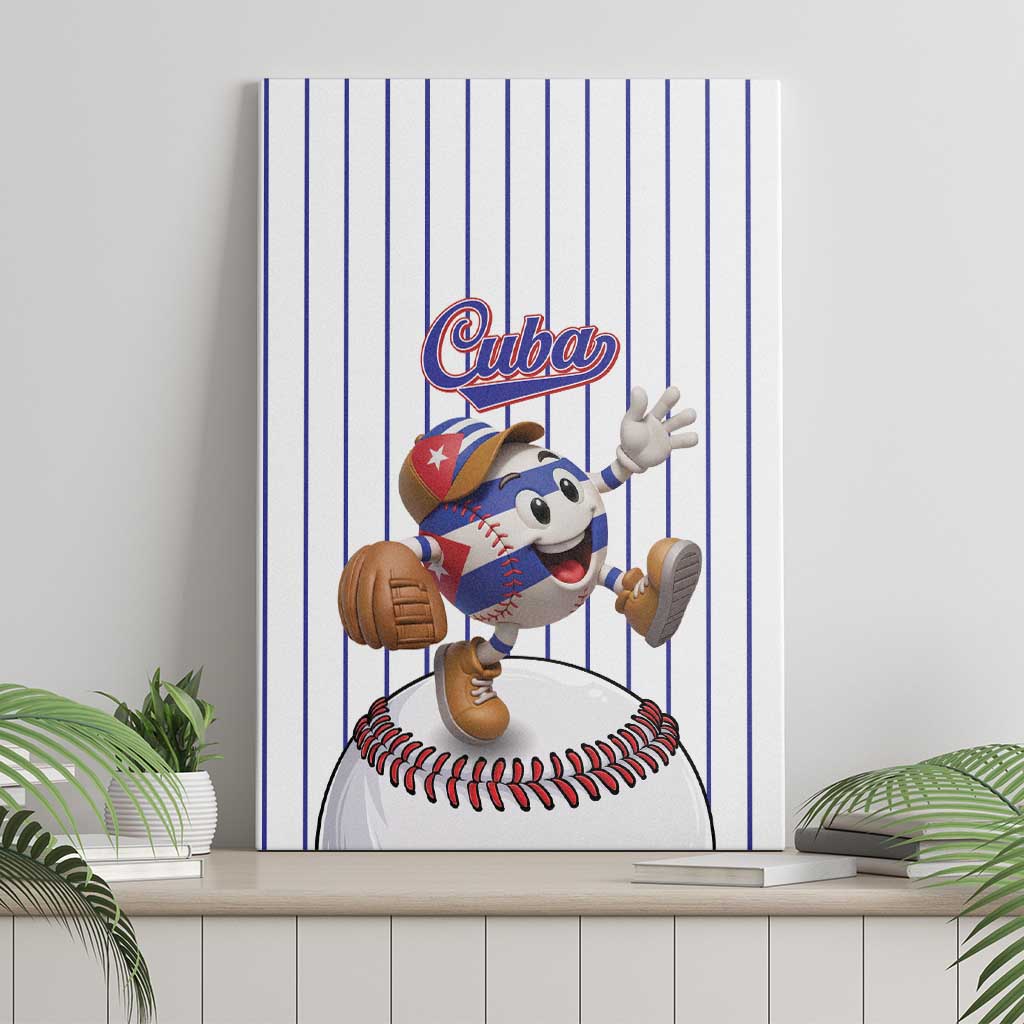 Cuba Baseball Canvas Wall Art Cuban Flag Mascot Design