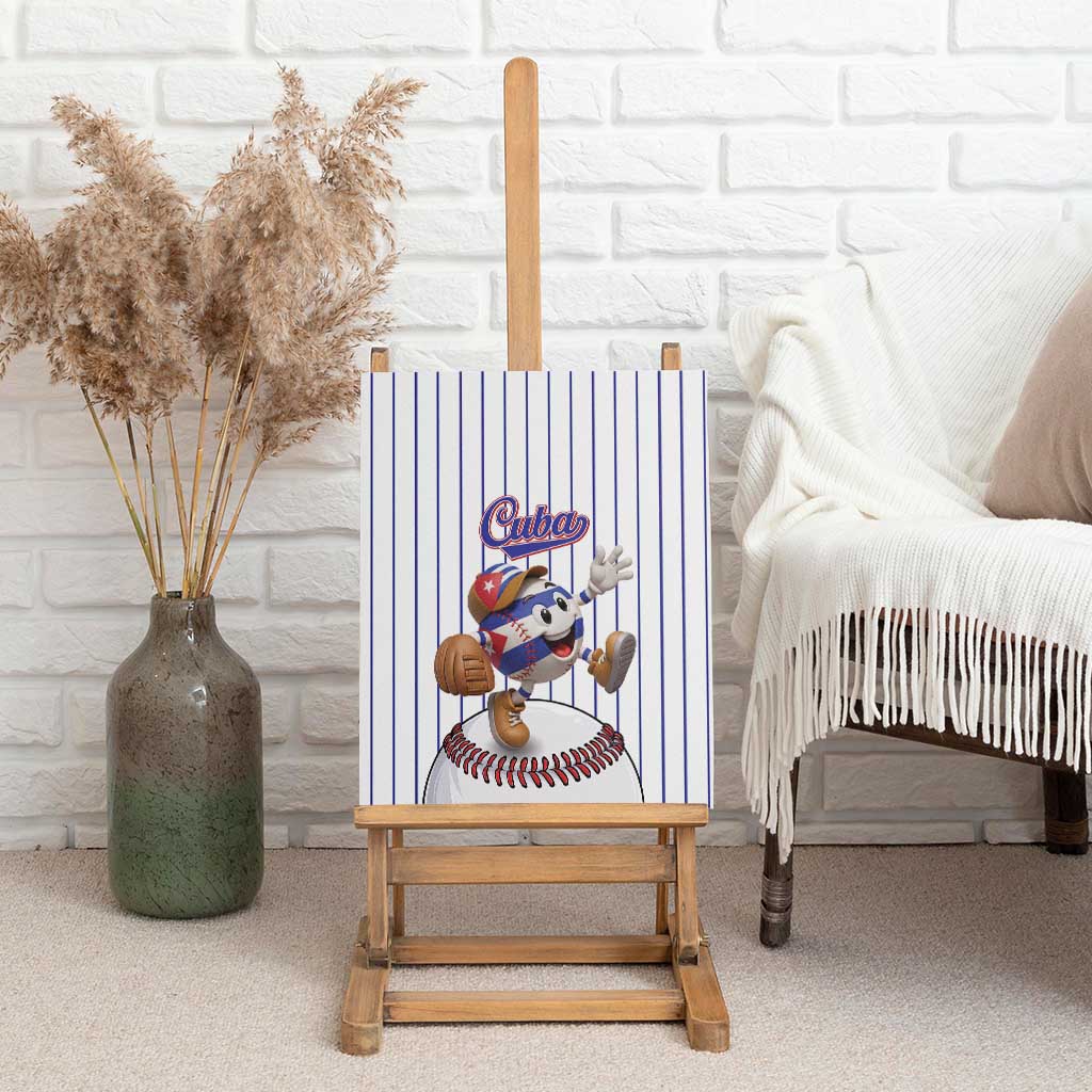 Cuba Baseball Canvas Wall Art Cuban Flag Mascot Design