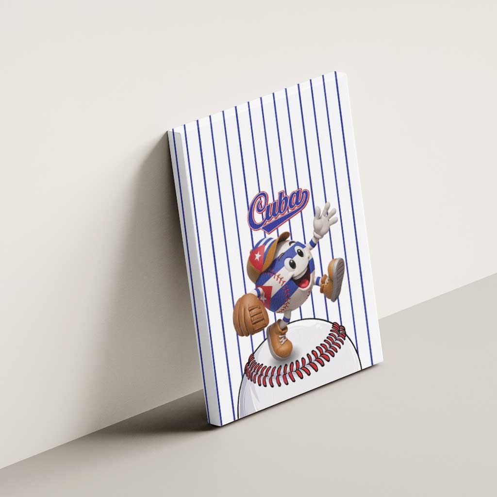 Cuba Baseball Canvas Wall Art Cuban Flag Mascot Design