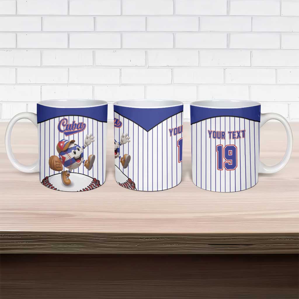 Cuba Baseball Custom Ceramic Mug Cuban Flag Mascot Design
