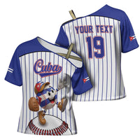Cuba Baseball Custom Cross Shoulder Shirt Cuban Flag Mascot Design