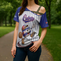 Cuba Baseball Custom Cross Shoulder Shirt Cuban Flag Mascot Design