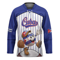 Cuba Baseball Custom Hockey Jersey Cuban Flag Mascot Design
