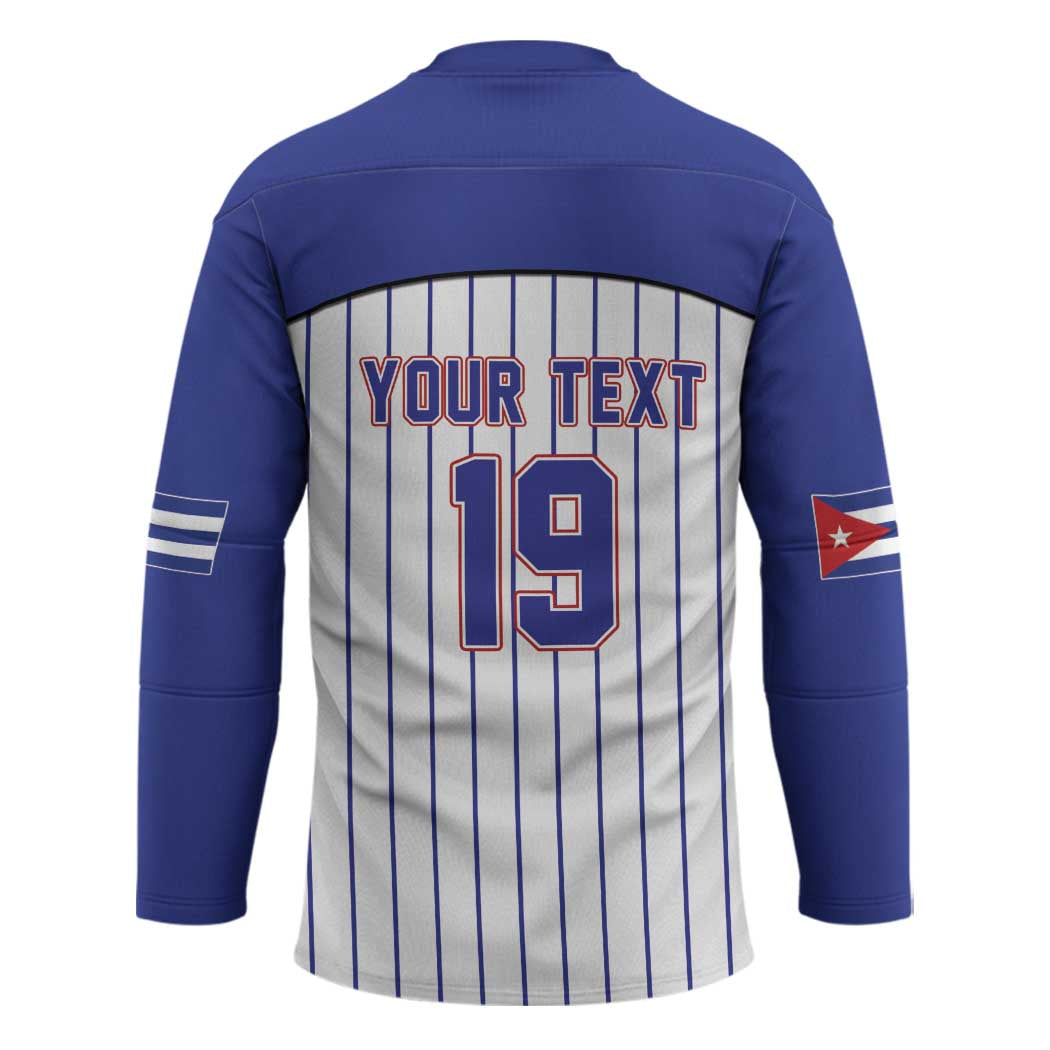Cuba Baseball Custom Hockey Jersey Cuban Flag Mascot Design