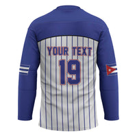 Cuba Baseball Custom Hockey Jersey Cuban Flag Mascot Design
