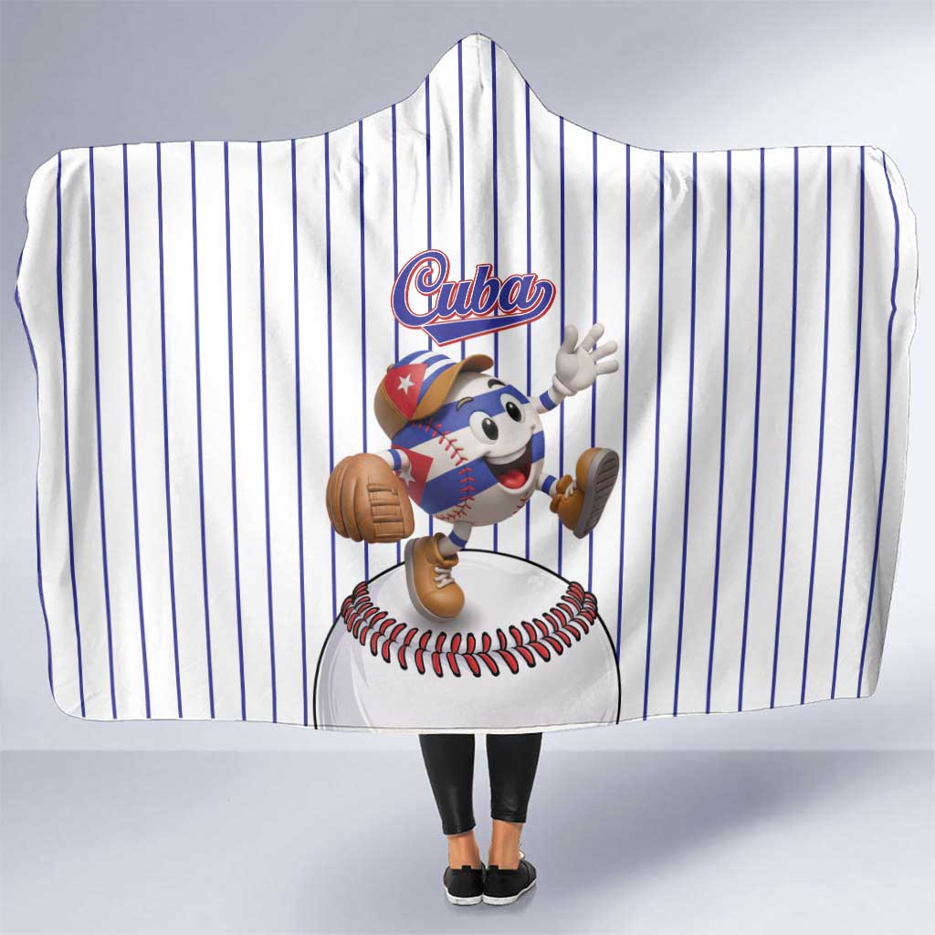 Cuba Baseball Hooded Blanket Cuban Flag Mascot Design