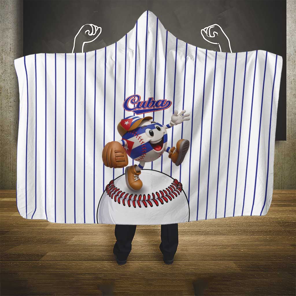 Cuba Baseball Hooded Blanket Cuban Flag Mascot Design