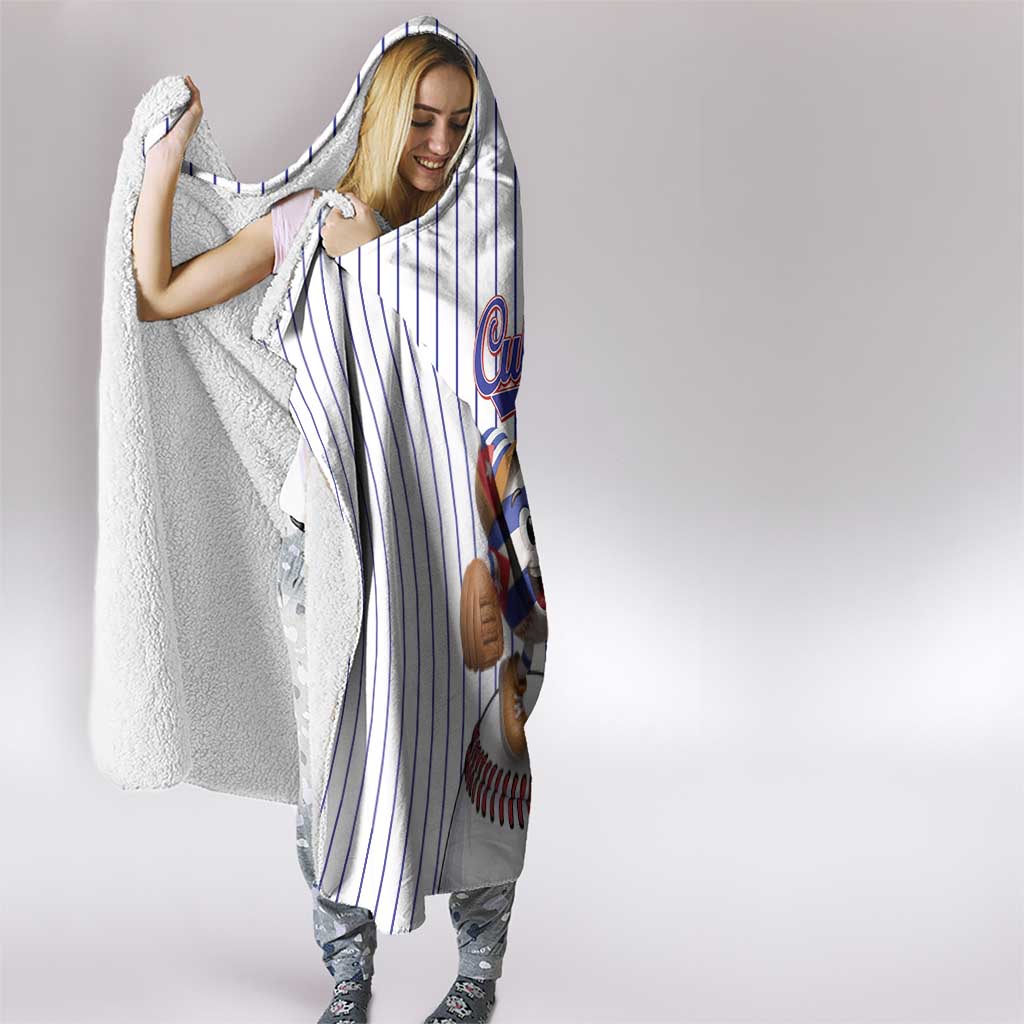Cuba Baseball Hooded Blanket Cuban Flag Mascot Design