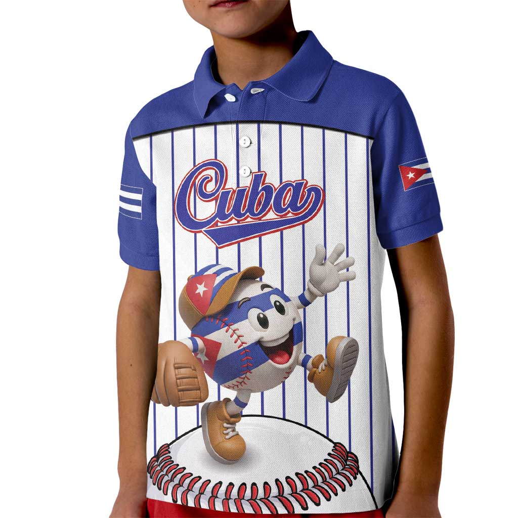 Cuba Baseball Custom Kid Polo Shirt Cuban Flag Mascot Design