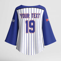 Cuba Baseball Custom Kimono Sleeve Blouse Cuban Flag Mascot Design
