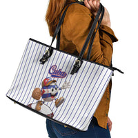 Cuba Baseball Leather Tote Bag Cuban Flag Mascot Design