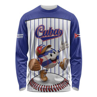 Cuba Baseball Custom Long Sleeve Shirt Cuban Flag Mascot Design