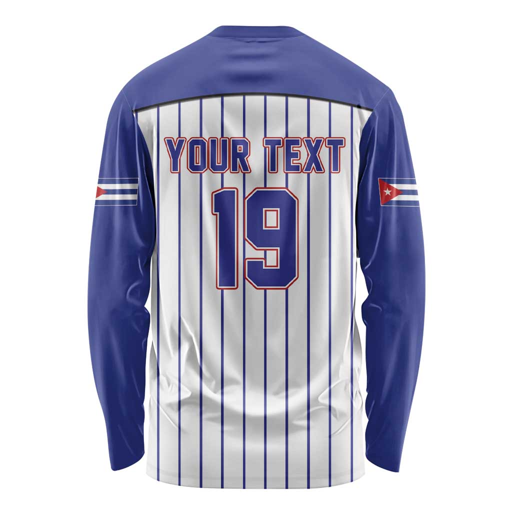 Cuba Baseball Custom Long Sleeve Shirt Cuban Flag Mascot Design