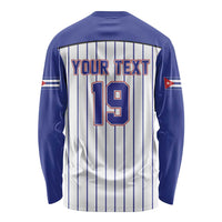 Cuba Baseball Custom Long Sleeve Shirt Cuban Flag Mascot Design