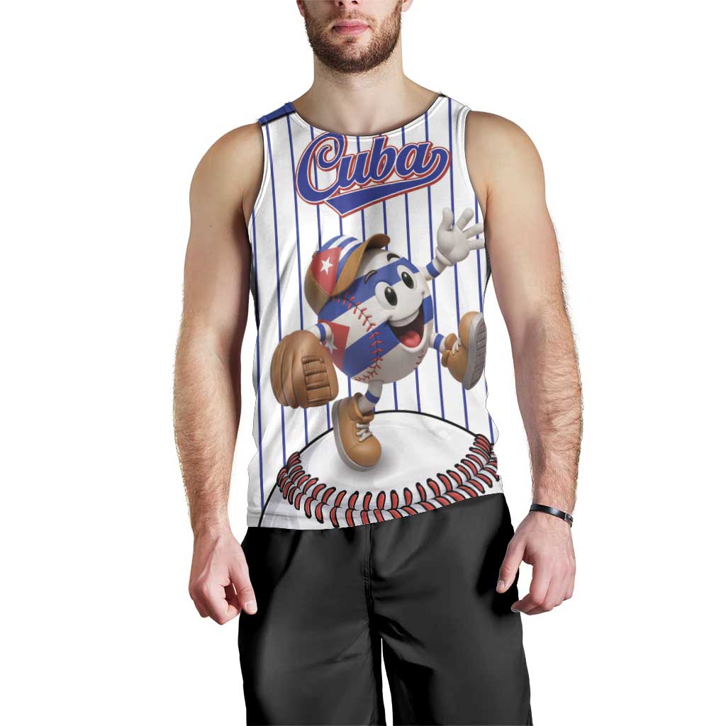 Cuba Baseball Custom Men Tank Top Cuban Flag Mascot Design