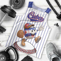 Cuba Baseball Custom Men Tank Top Cuban Flag Mascot Design