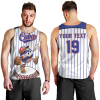 Cuba Baseball Custom Men Tank Top Cuban Flag Mascot Design