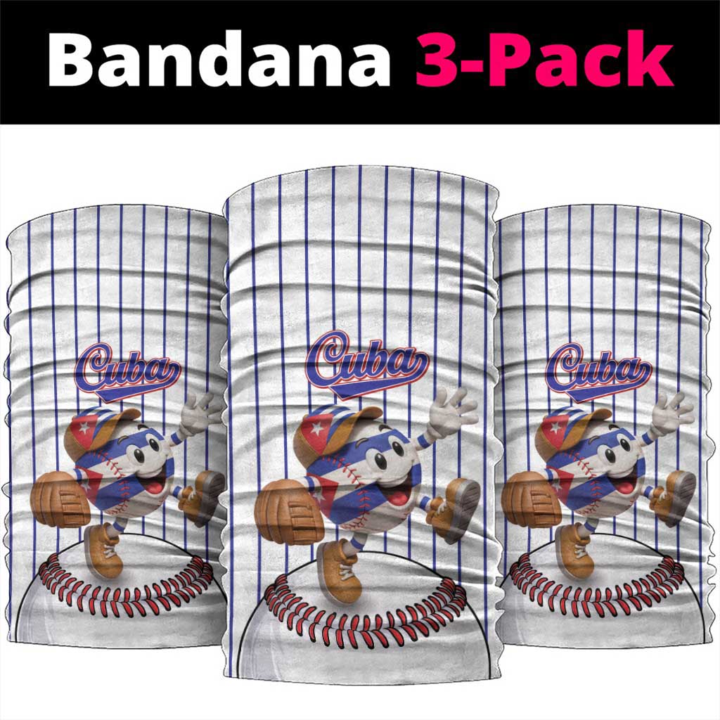 Cuba Baseball Neck Gaiter Cuban Flag Mascot Design