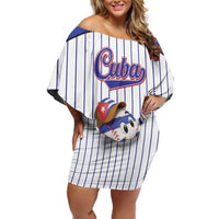 Cuba Baseball Custom Off Shoulder Short Dress Cuban Flag Mascot Design
