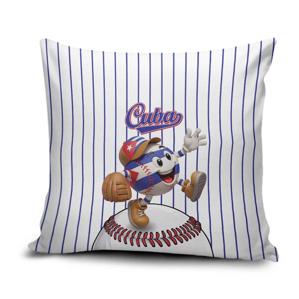 Cuba Baseball Pillow Cover Cuban Flag Mascot Design