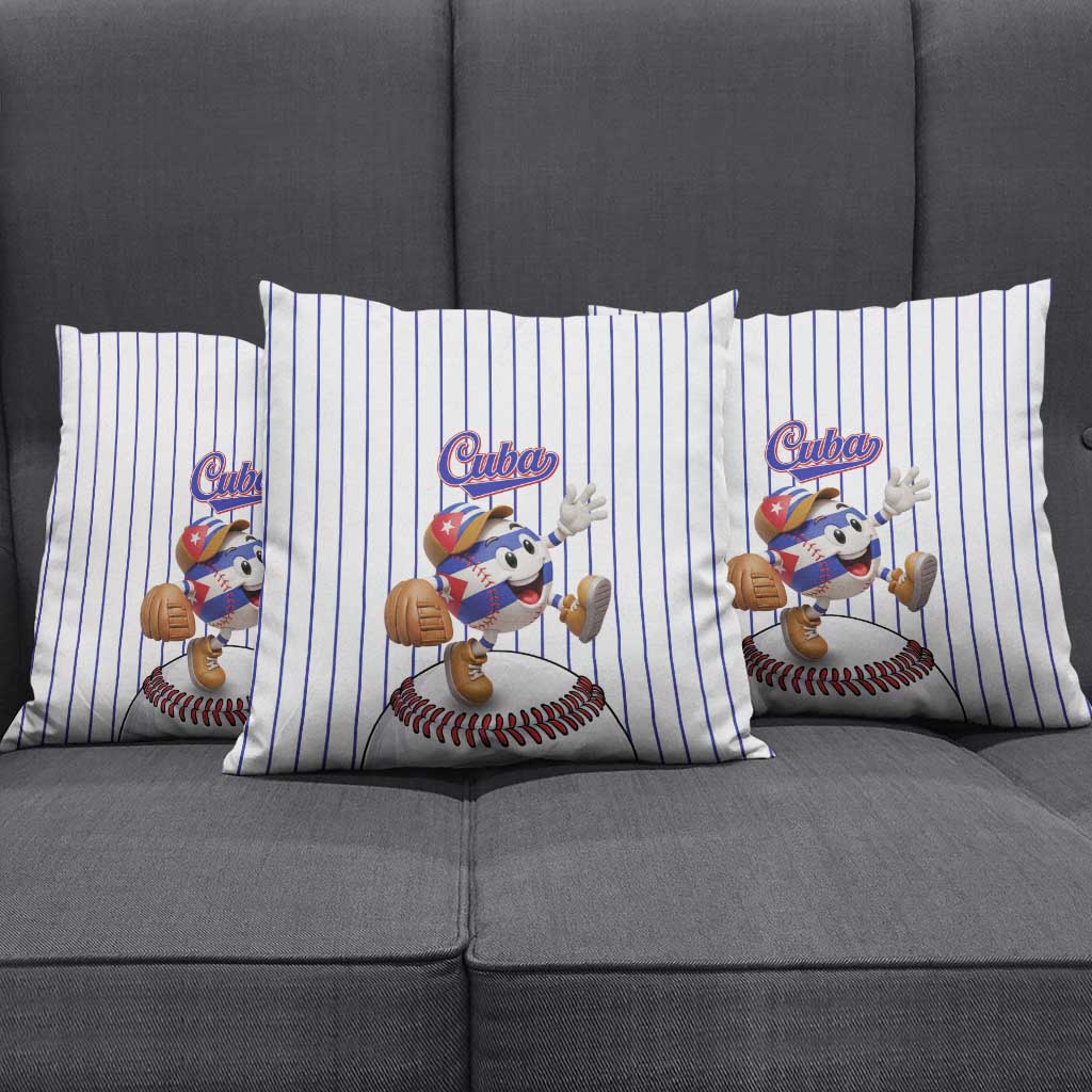 Cuba Baseball Pillow Cover Cuban Flag Mascot Design
