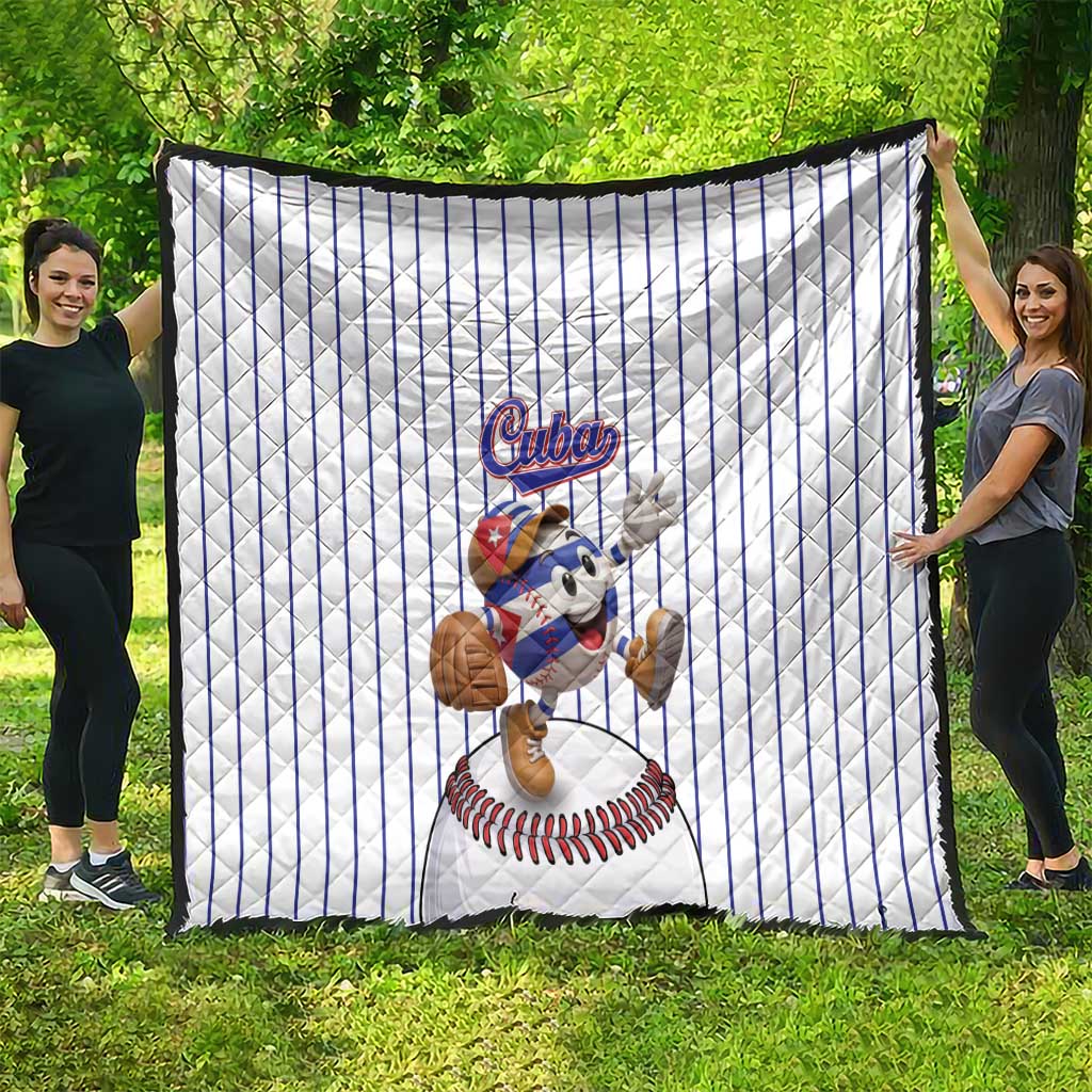 Cuba Baseball Quilt Cuban Flag Mascot Design