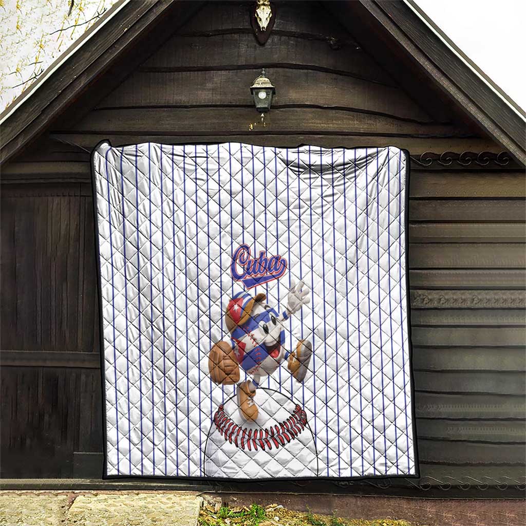 Cuba Baseball Quilt Cuban Flag Mascot Design