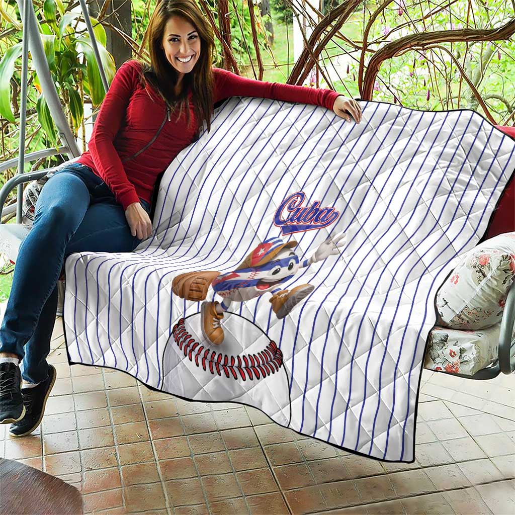 Cuba Baseball Quilt Cuban Flag Mascot Design