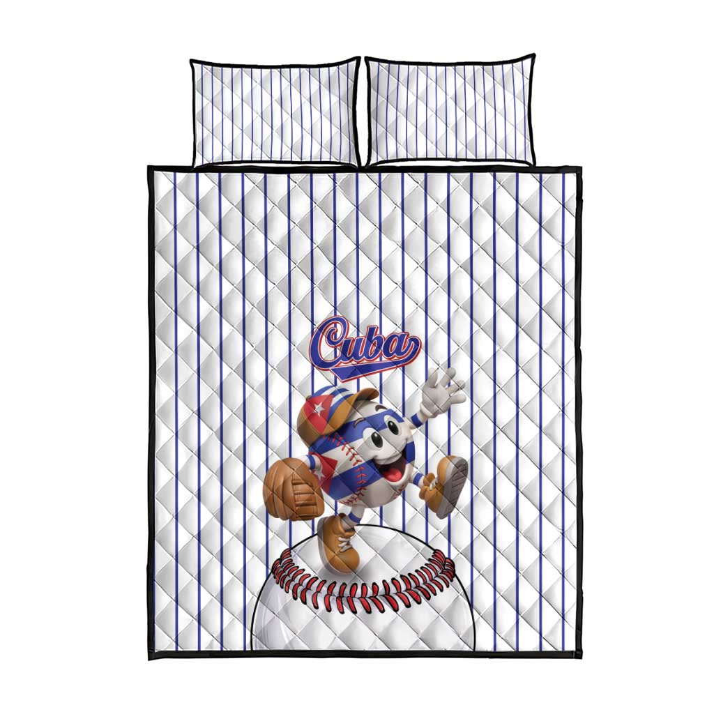 Cuba Baseball Quilt Bed Set Cuban Flag Mascot Design