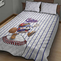 Cuba Baseball Quilt Bed Set Cuban Flag Mascot Design