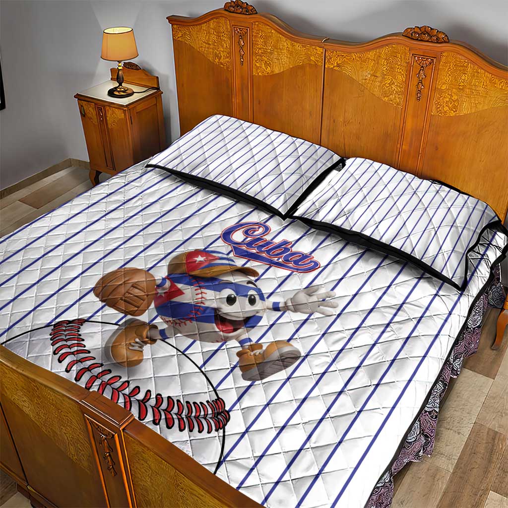 Cuba Baseball Quilt Bed Set Cuban Flag Mascot Design