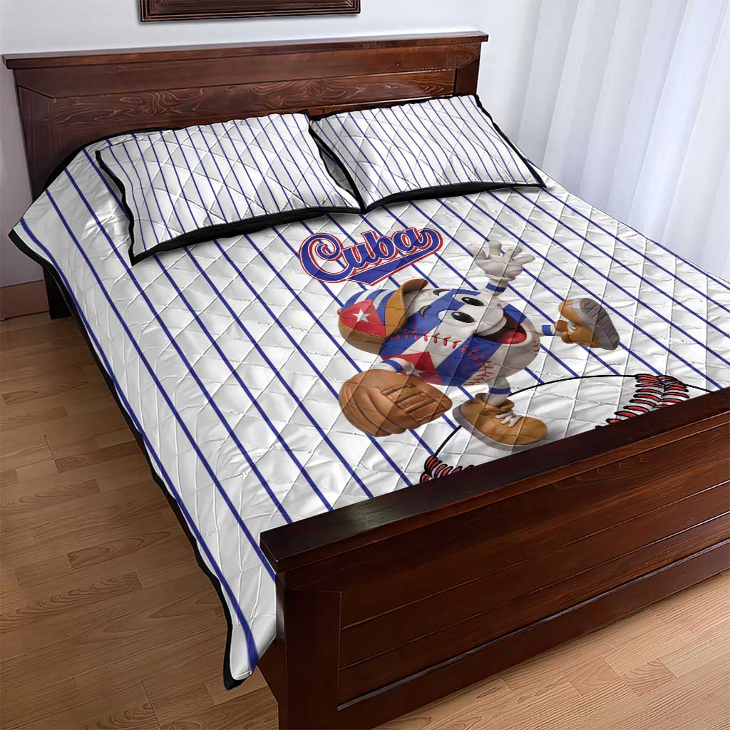 Cuba Baseball Quilt Bed Set Cuban Flag Mascot Design