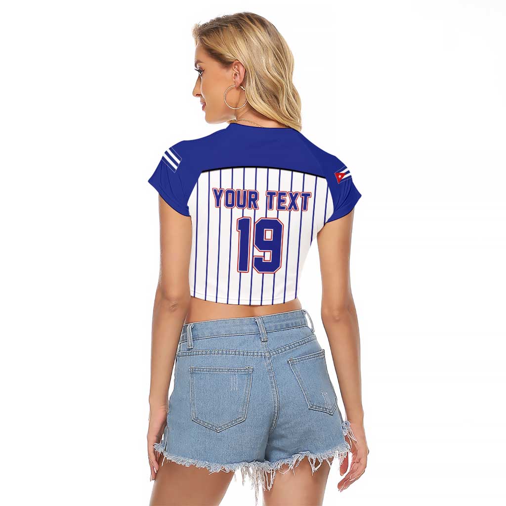Cuba Baseball Custom Raglan Cropped T Shirt Cuban Flag Mascot Design