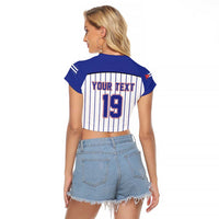 Cuba Baseball Custom Raglan Cropped T Shirt Cuban Flag Mascot Design