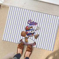 Cuba Baseball Rubber Doormat Cuban Flag Mascot Design