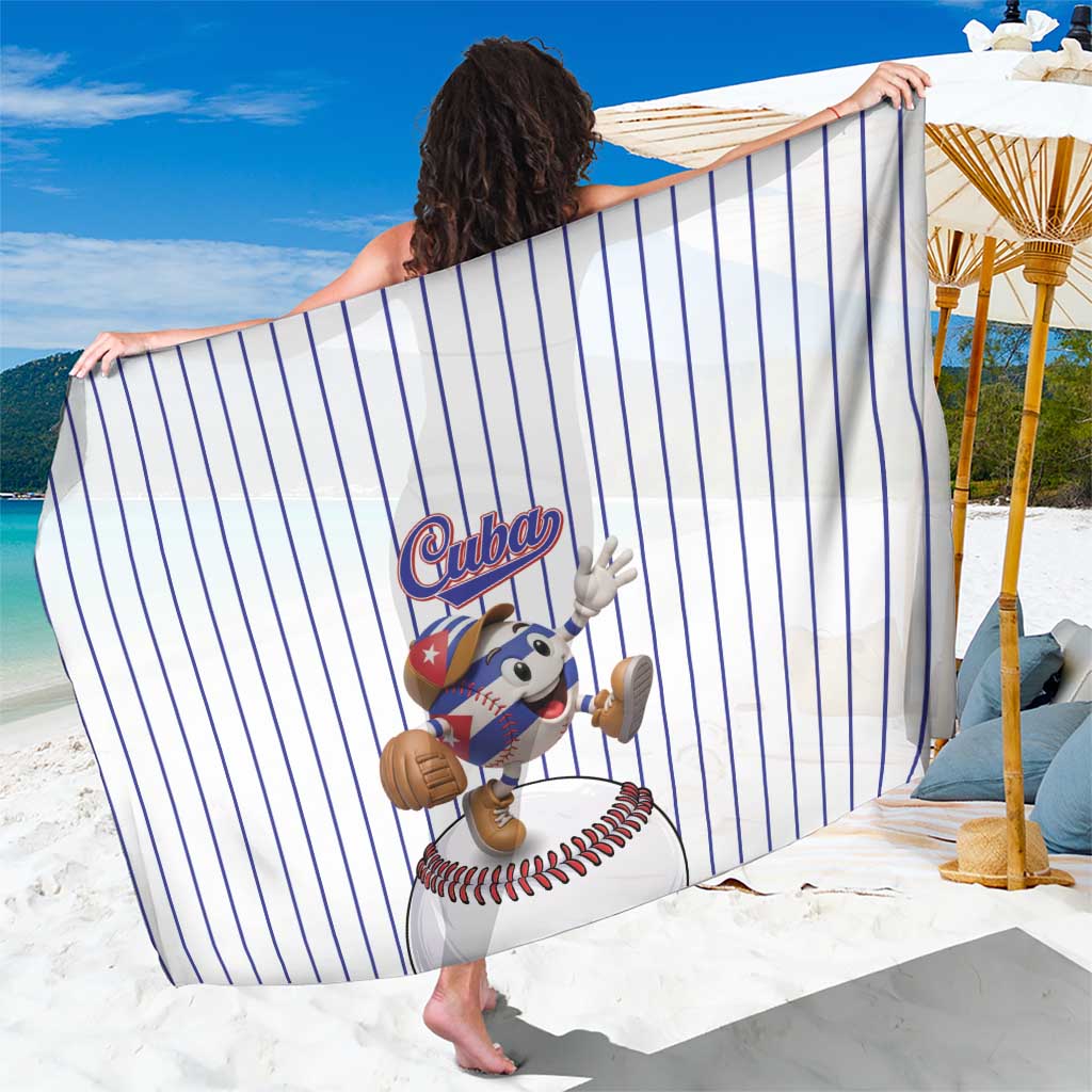 Cuba Baseball Sarong Cuban Flag Mascot Design