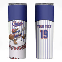 Cuba Baseball Custom Skinny Tumbler Cuban Flag Mascot Design