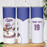 Cuba Baseball Custom Skinny Tumbler Cuban Flag Mascot Design